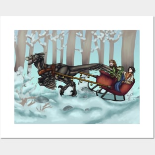 Raptor Sleigh Ride Posters and Art